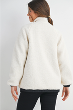 Load image into Gallery viewer, Teddy Fleece Zip-Up Maternity Jacket
