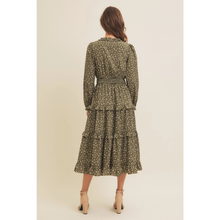 Load image into Gallery viewer, Ditsy Olive Floral Midi Dress
