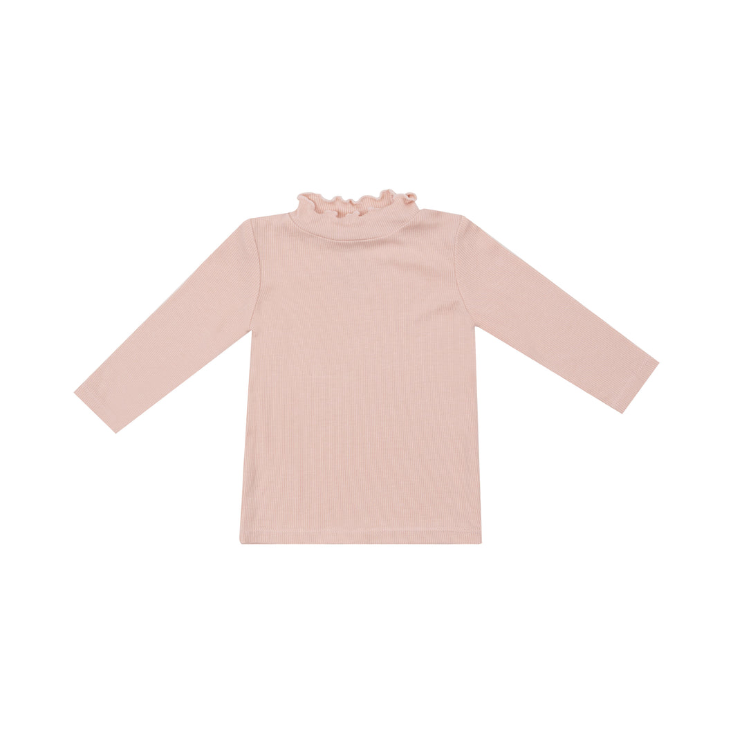 Ribbed Blush Mock Turtleneck