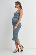 Load image into Gallery viewer, Ruffle Trim Midi Dress
