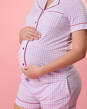 Load image into Gallery viewer, Clea Lavender Gingham PJ Set
