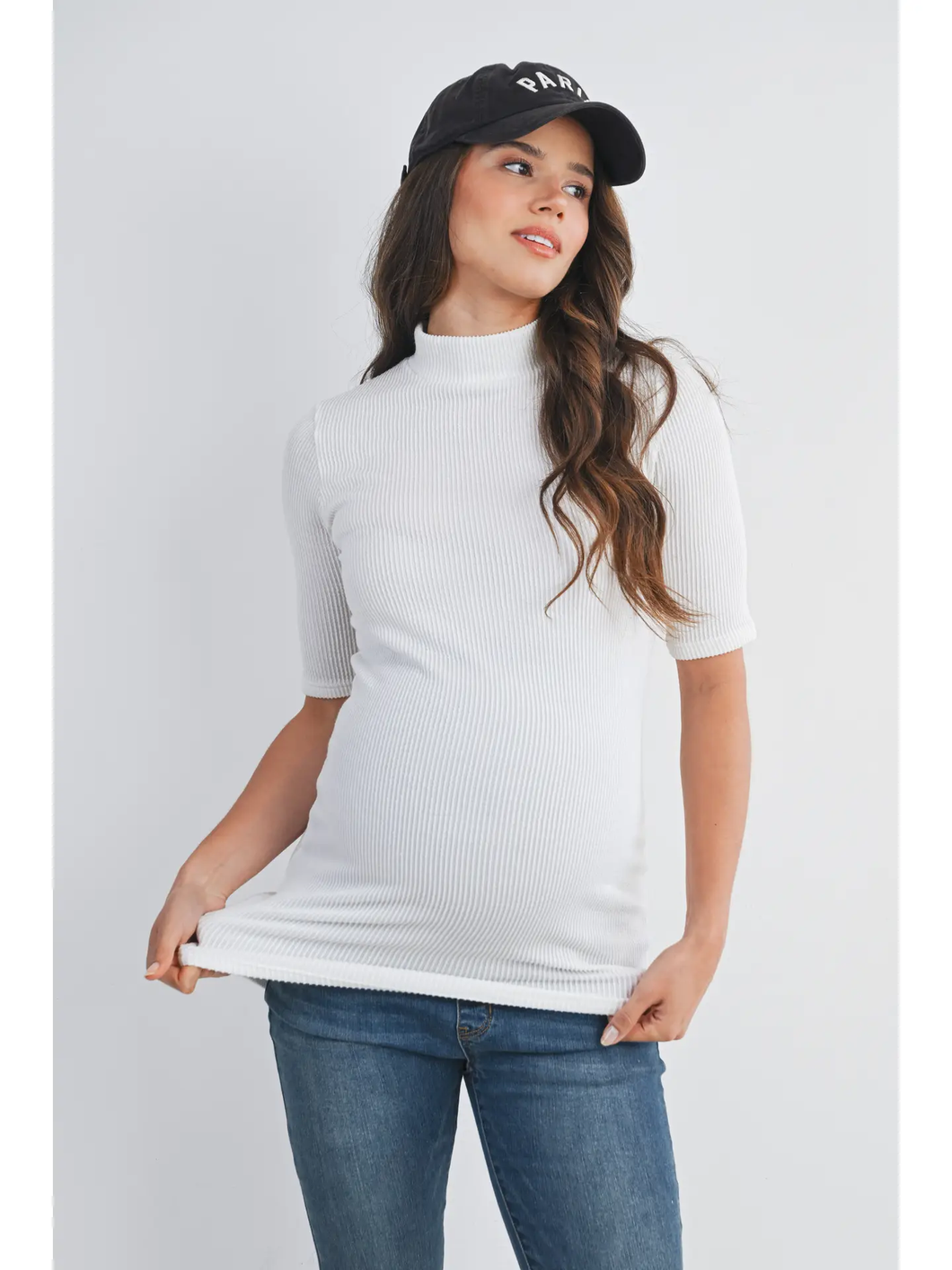 Leah Ribbed Mock Neck Top