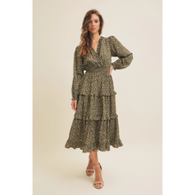 Load image into Gallery viewer, Ditsy Olive Floral Midi Dress
