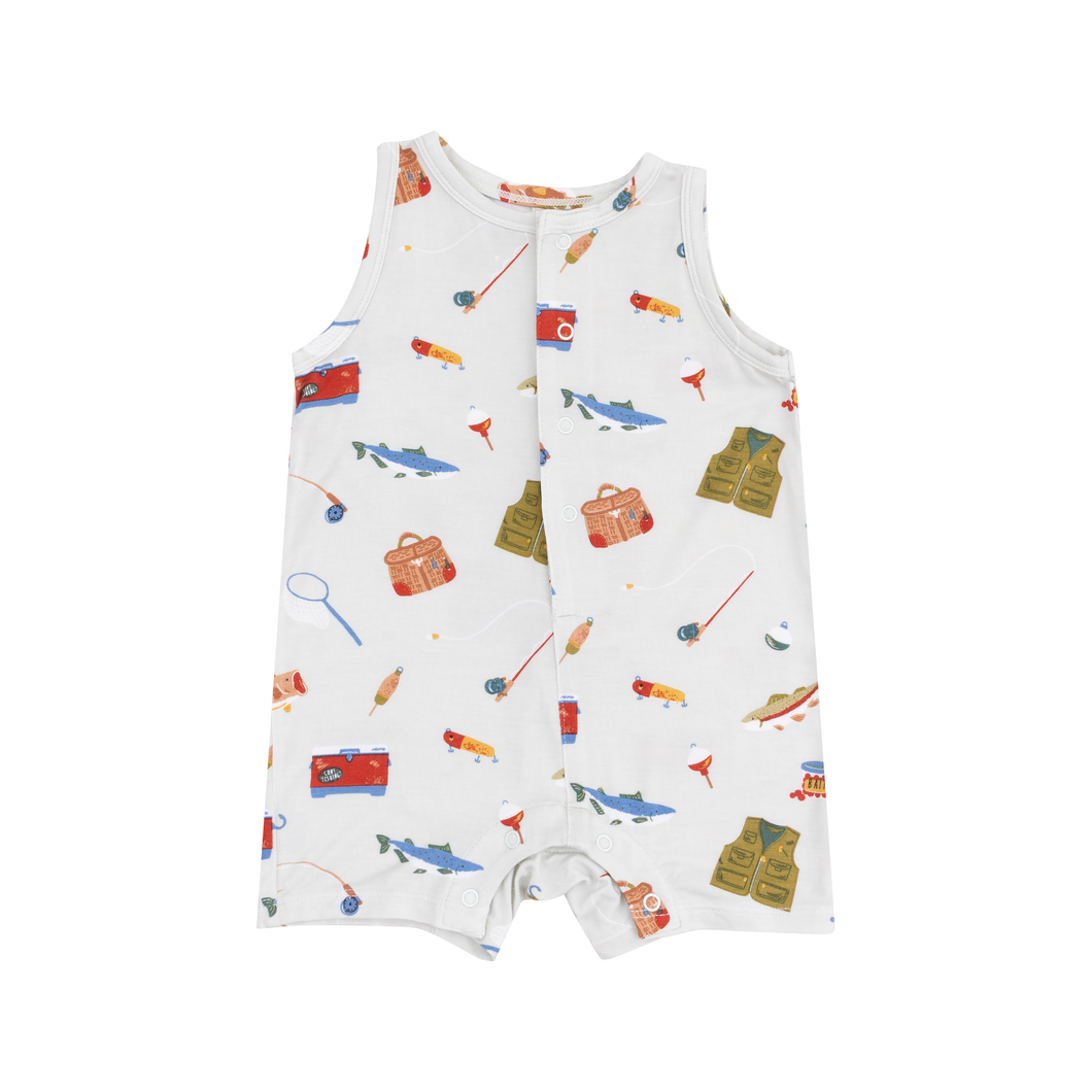 Fishing Things Sleeveless Shortie Romper