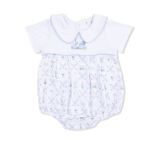 Load image into Gallery viewer, Golf Trellis Blue Romper
