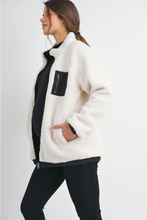 Load image into Gallery viewer, Teddy Fleece Zip-Up Maternity Jacket
