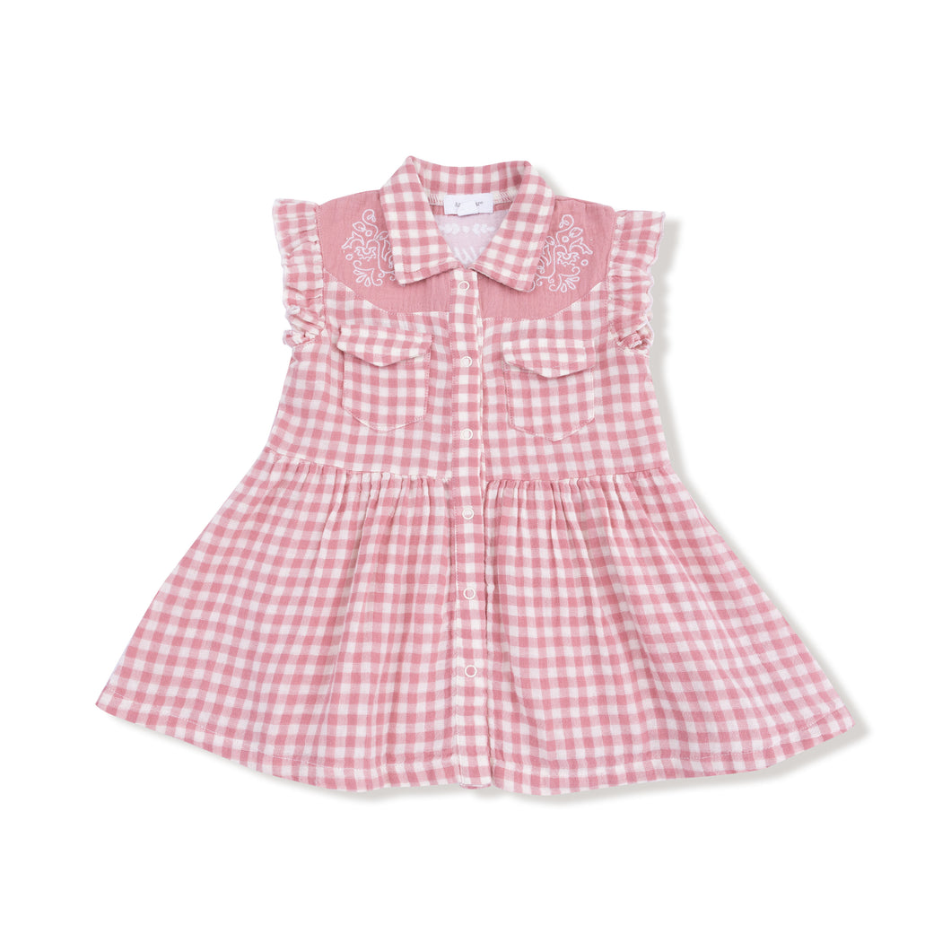 Rose Plaid Western Dress