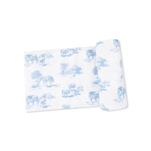 Load image into Gallery viewer, Blue Farm Toile Swaddle

