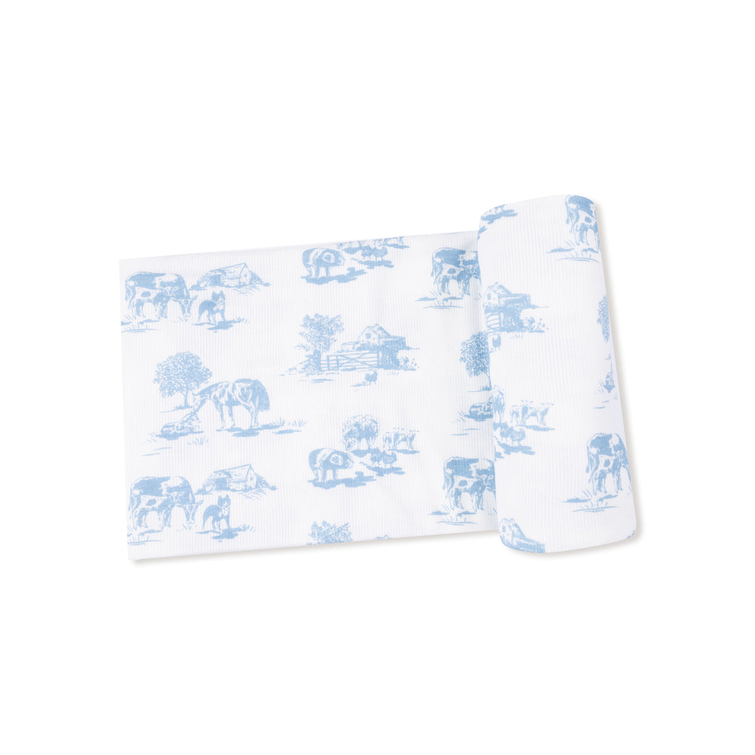 Blue Farm Toile Swaddle