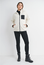 Load image into Gallery viewer, Teddy Fleece Zip-Up Maternity Jacket

