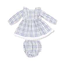 Load image into Gallery viewer, Blue Plaid Dress &amp; Diaper Cover
