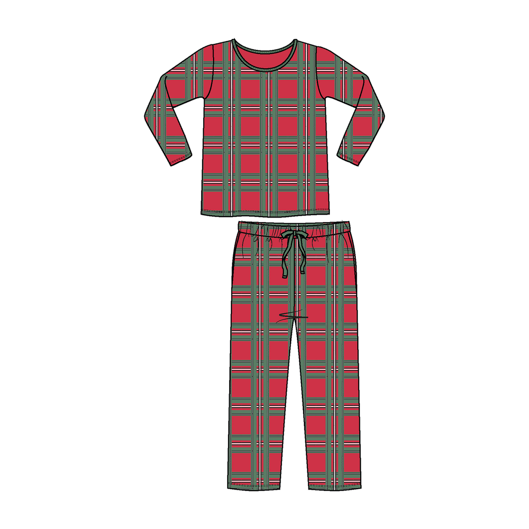 Vintage Holiday Plaid Adult Loungewear