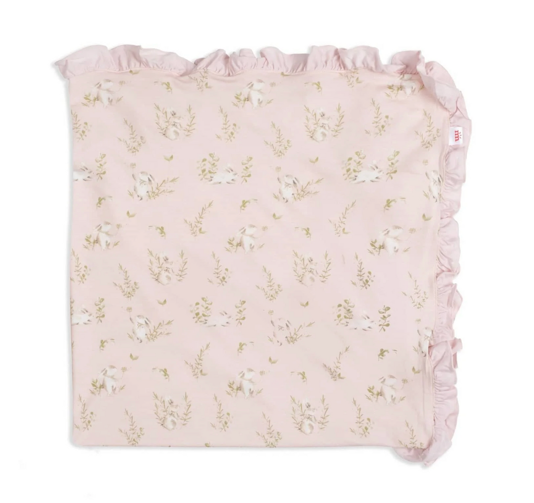 Pink Hoppily Ever After Ruffle Blanket