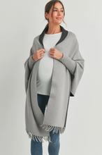 Load image into Gallery viewer, Shawl Collar Maternity Sweater Pancho
