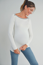 Load image into Gallery viewer, Boatneck Long Sleeve Maternity Top
