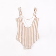 Load image into Gallery viewer, Taupe Striped Swimsuit
