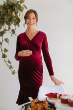 Load image into Gallery viewer, Nora Velvet Mermaid Maternity Dress
