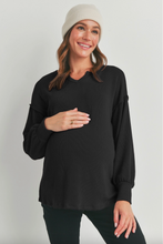 Load image into Gallery viewer, Johnny Rib Knit Split Neck Maternity Top
