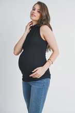 Load image into Gallery viewer, Ribbed Mock Neck Maternity Tank
