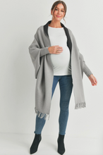 Load image into Gallery viewer, Shawl Collar Maternity Sweater Pancho
