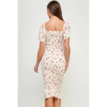 Load image into Gallery viewer, Rose Smocked Midi Maternity Dress
