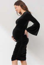 Load image into Gallery viewer, V-Neck Bell Sleeve Maternity Dress
