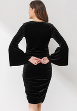Load image into Gallery viewer, V-Neck Bell Sleeve Maternity Dress
