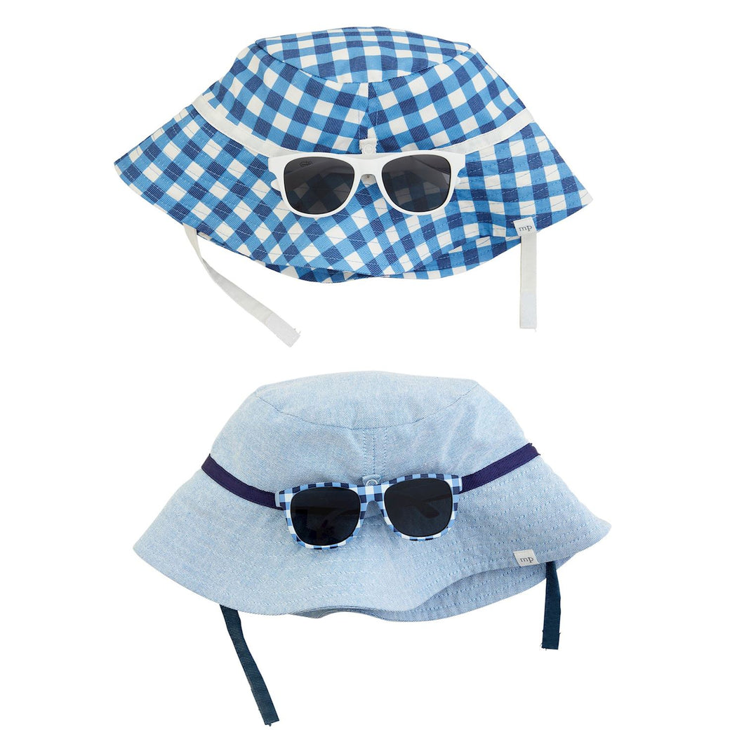 Gingham Hat & Sunglasses Set
