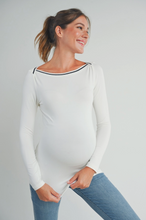 Load image into Gallery viewer, Boatneck Long Sleeve Maternity Top
